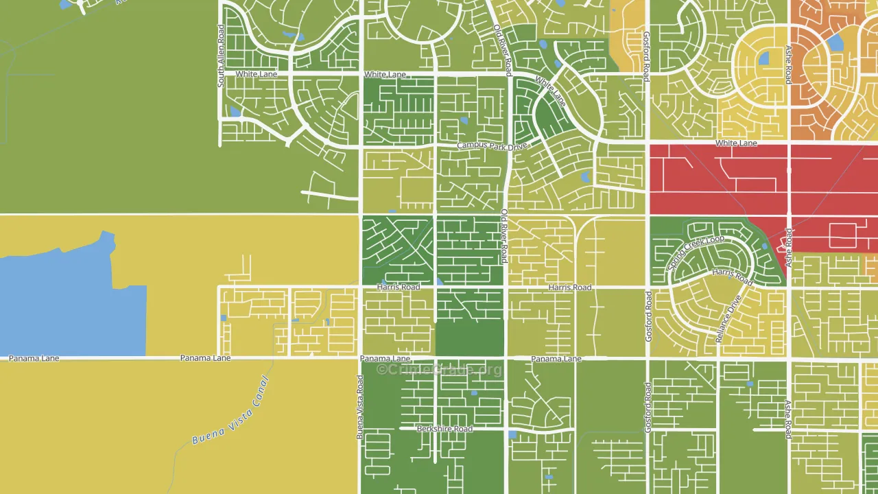 Terra Vista, Bakersfield, CA Map of Burglary Rates
