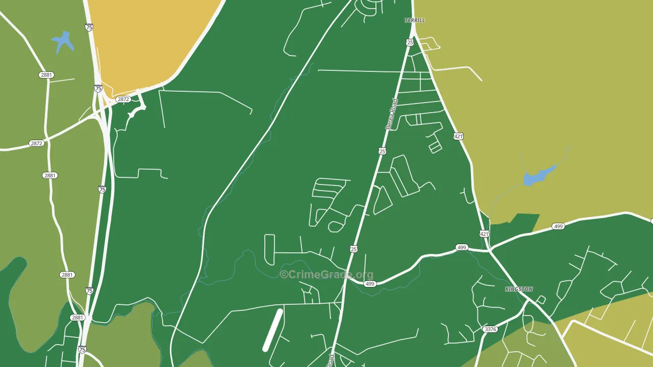 Terrill, KY Map of Burglary Rates