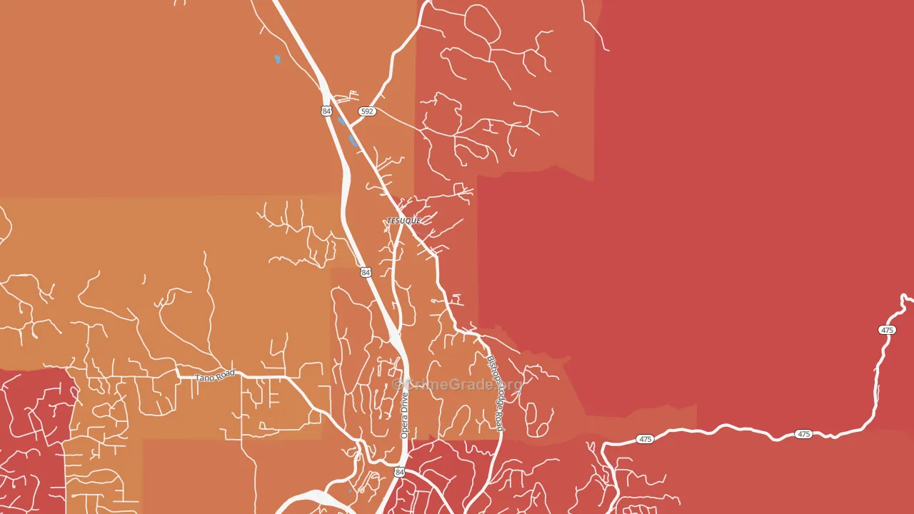 Tesuque Pueblo, NM Map of Burglary Rates