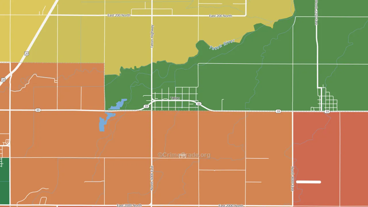 Teton, ID Map of Burglary Rates