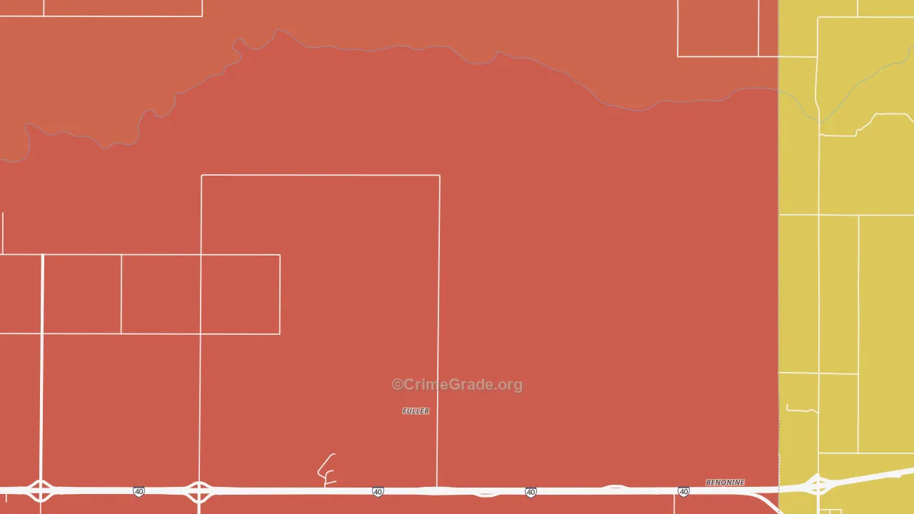 Texola, TX Map of Burglary Rates