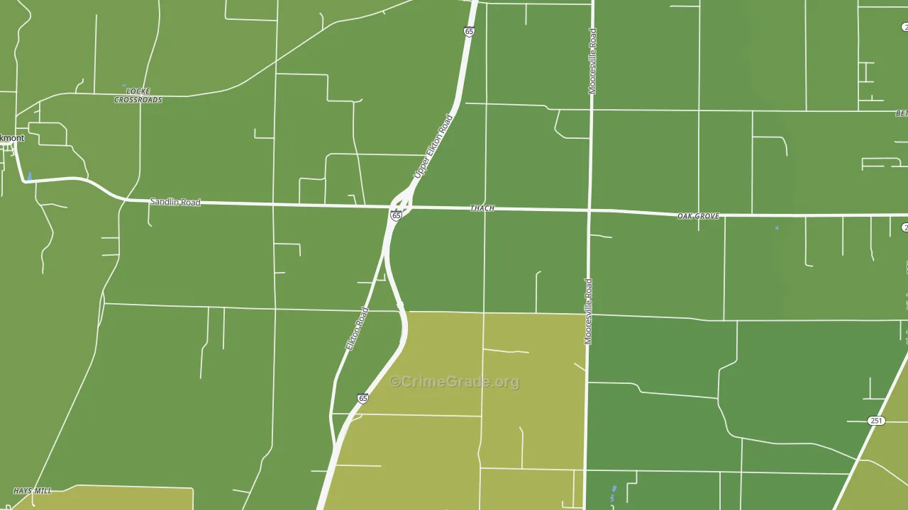 Thach, AL Map of Burglary Rates
