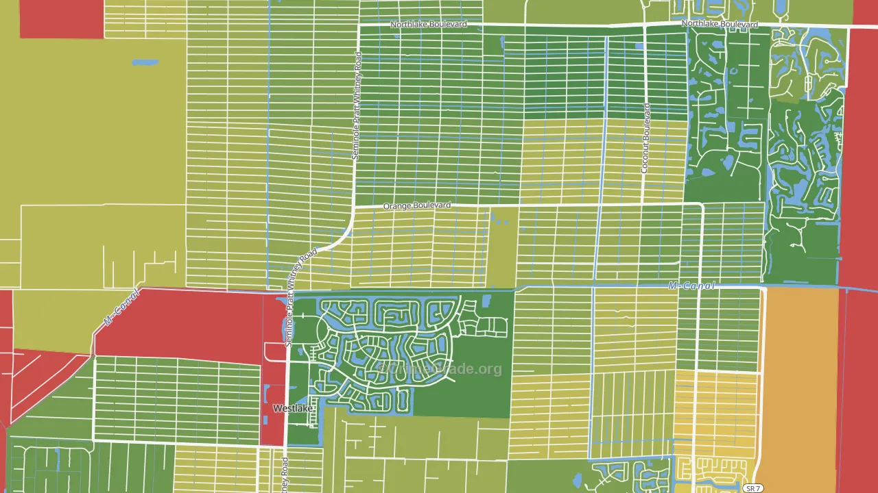 The Acreage, FL Map of Burglary Rates