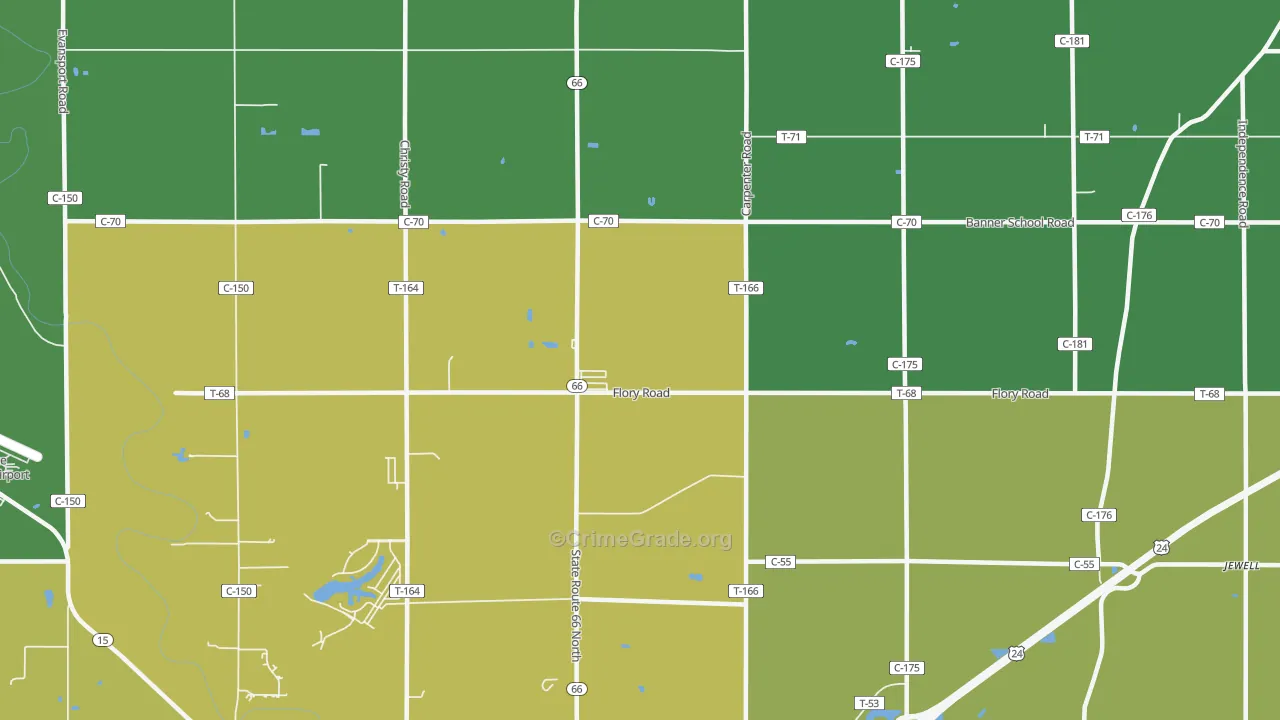 The Bend, OH Map of Burglary Rates