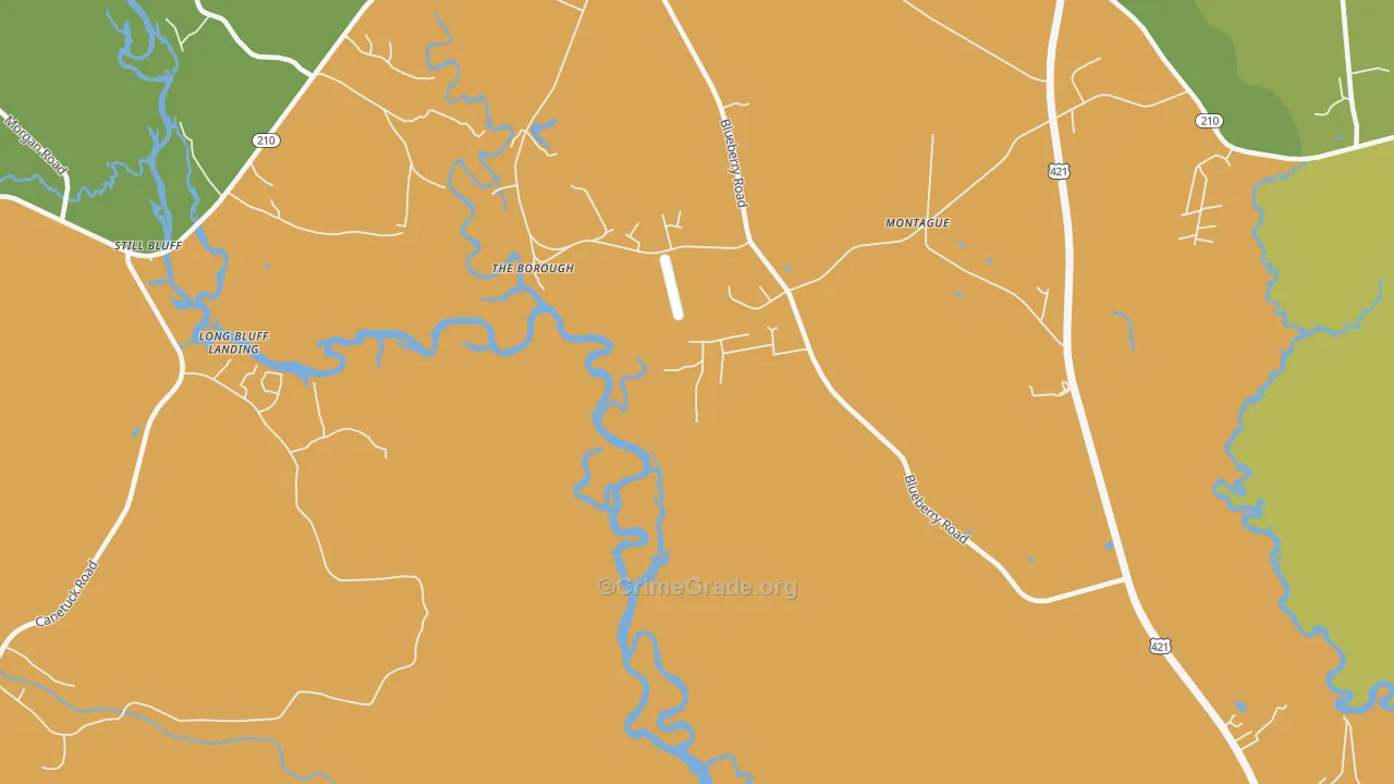 The Borough, NC Map of Burglary Rates