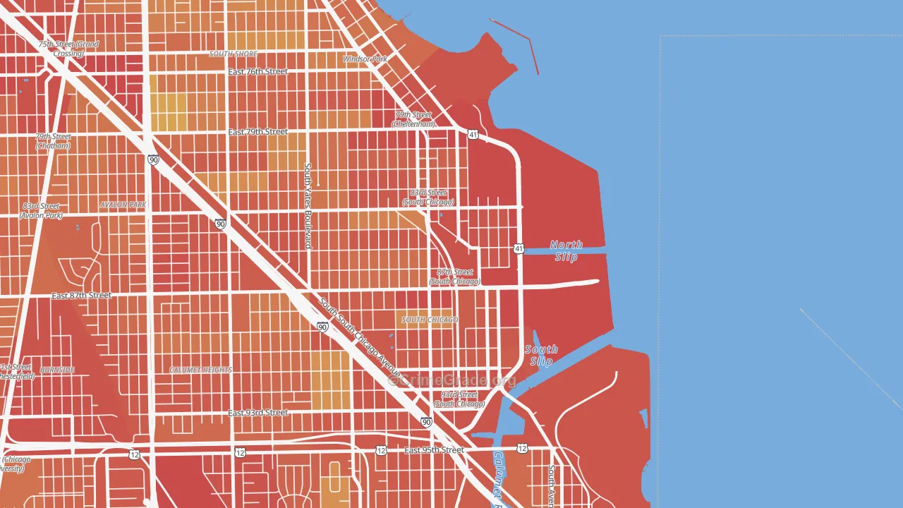 The Bush, Chicago, IL Map of Burglary Rates