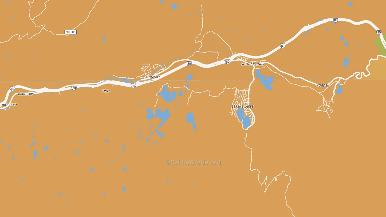 The Cedars, CA Map of Burglary Rates