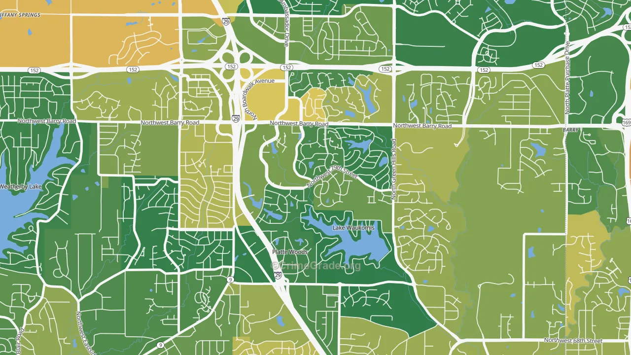 The Coves, Kansas City, MO Map of Burglary Rates