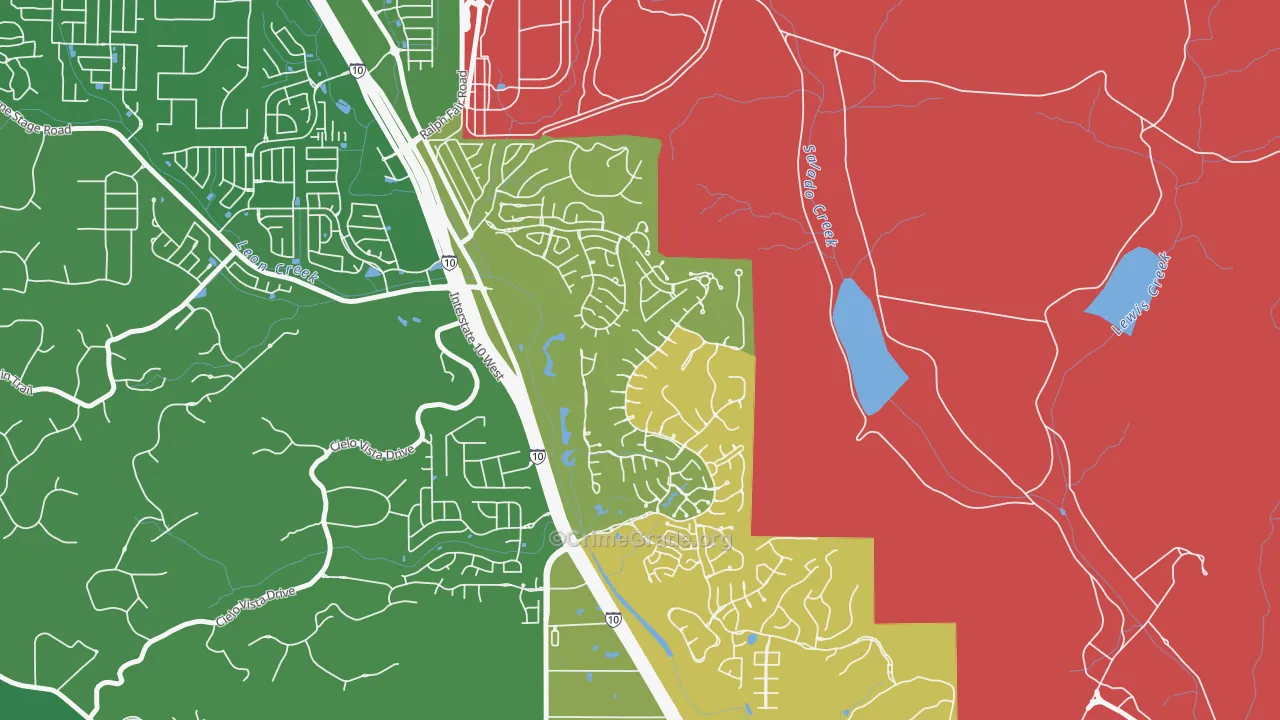 The Dominion, San Antonio, TX Map of Burglary Rates
