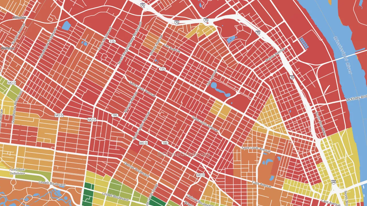 The Greater Ville, St. Louis, MO Map of Burglary Rates
