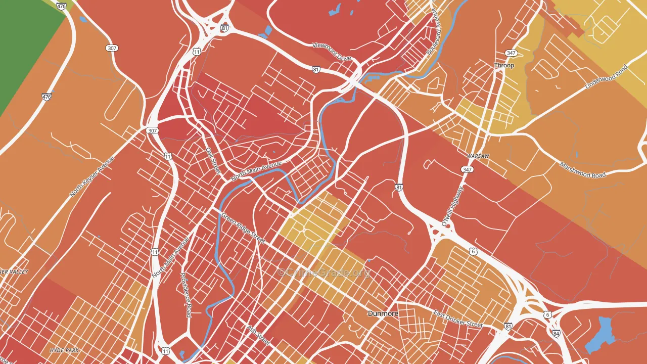 The Plot, Scranton, PA Map of Burglary Rates