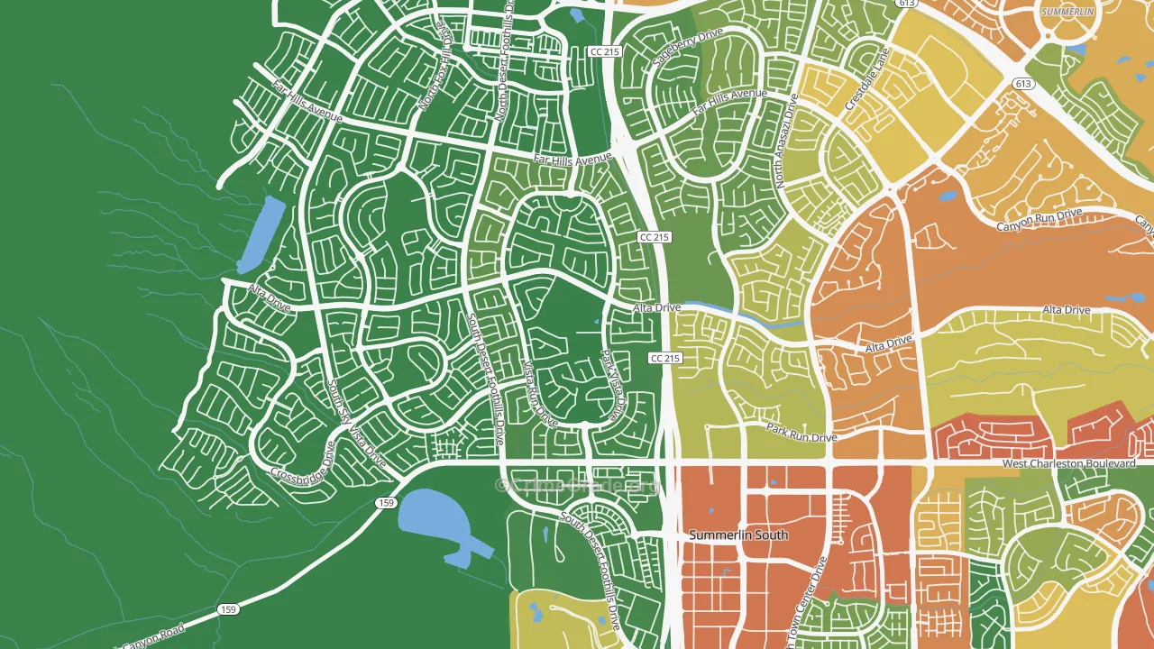 The Vistas, Las Vegas, NV Map of Burglary Rates