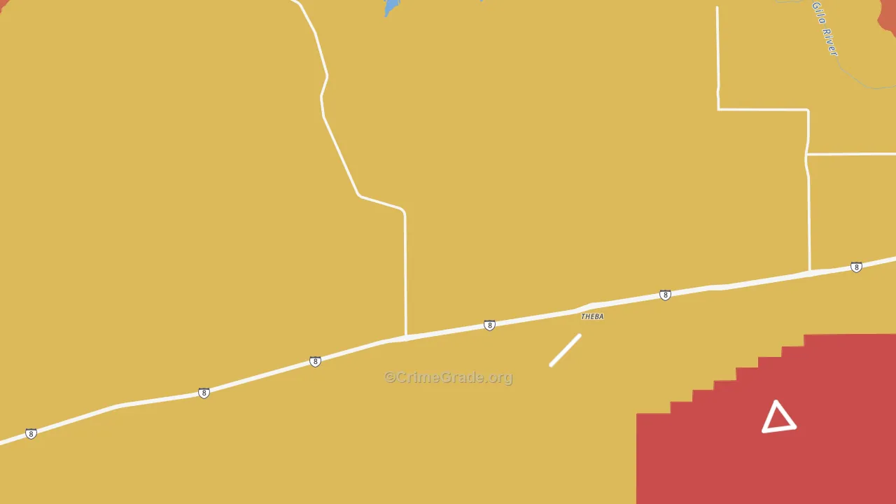 Theba, AZ Map of Burglary Rates
