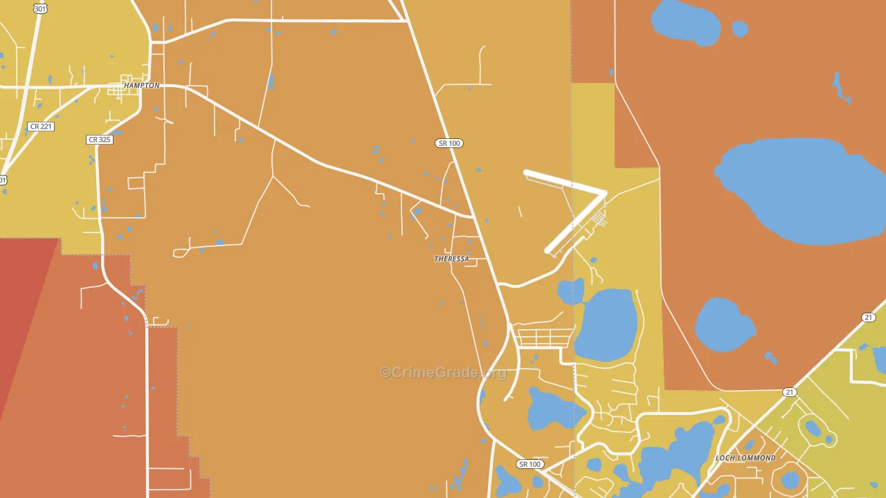 Theressa, FL Map of Burglary Rates