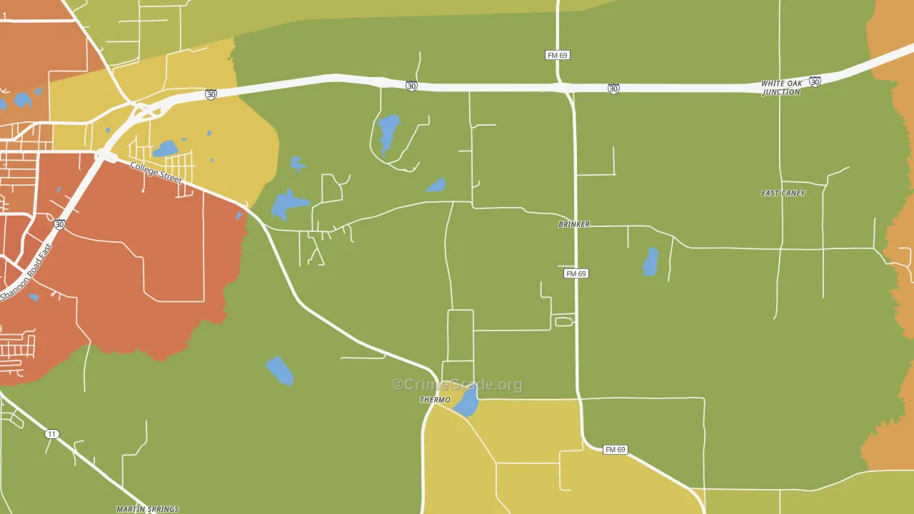 Thermo, TX Map of Burglary Rates