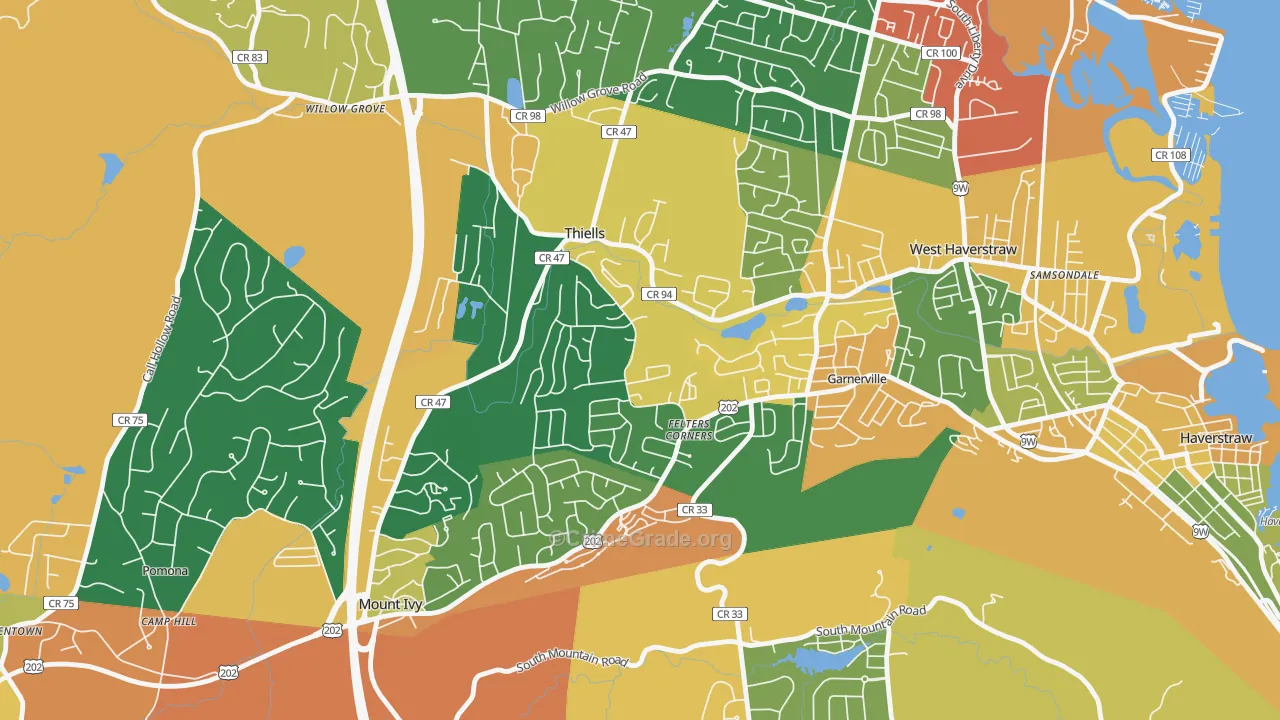 Thiells, NY Map of Burglary Rates