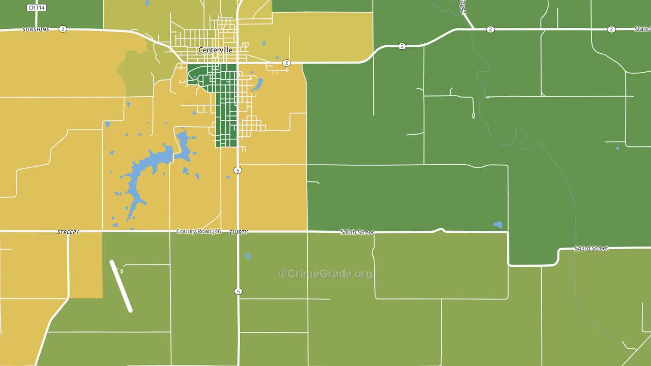 Thirty, IA Map of Burglary Rates