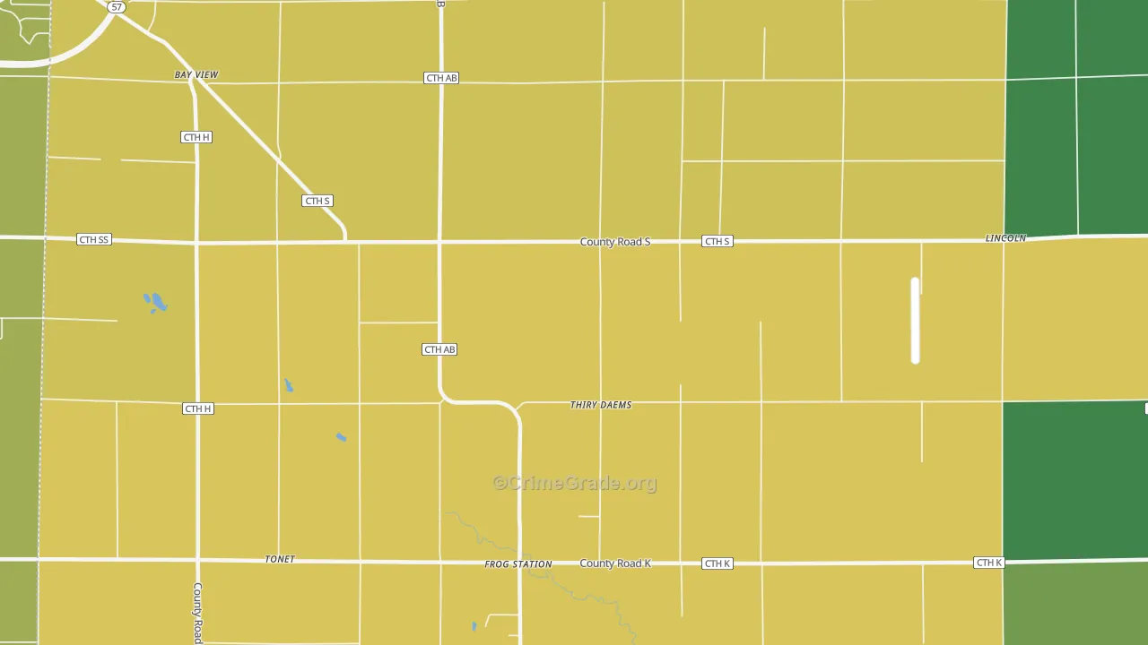 Thiry Daems, WI Map of Burglary Rates