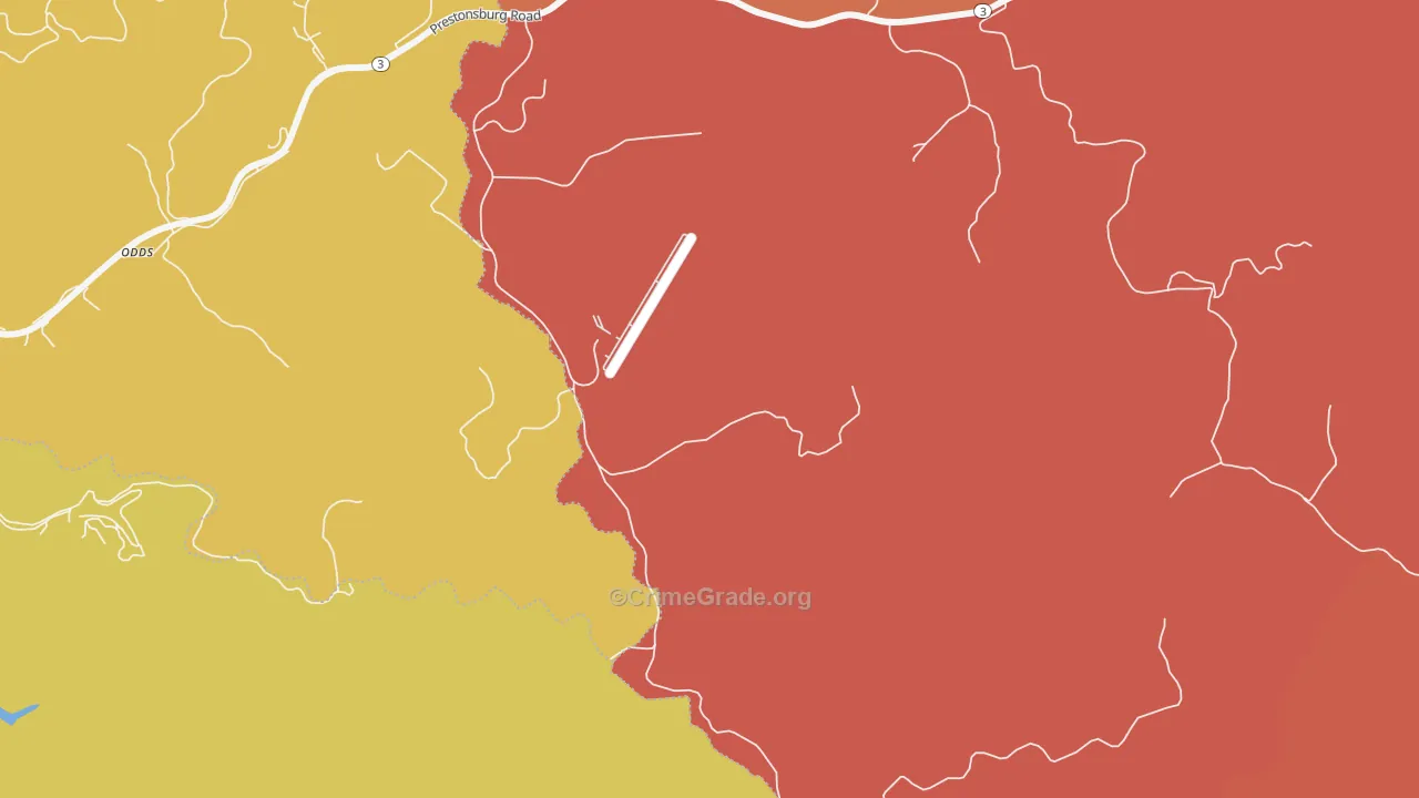 Thomas, KY Map of Burglary Rates