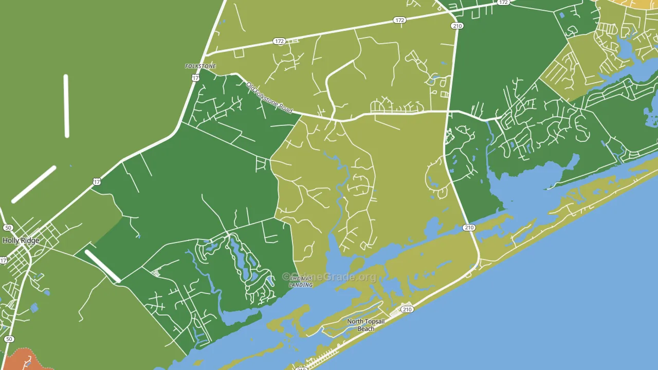 Thomas Landing, NC Map of Burglary Rates