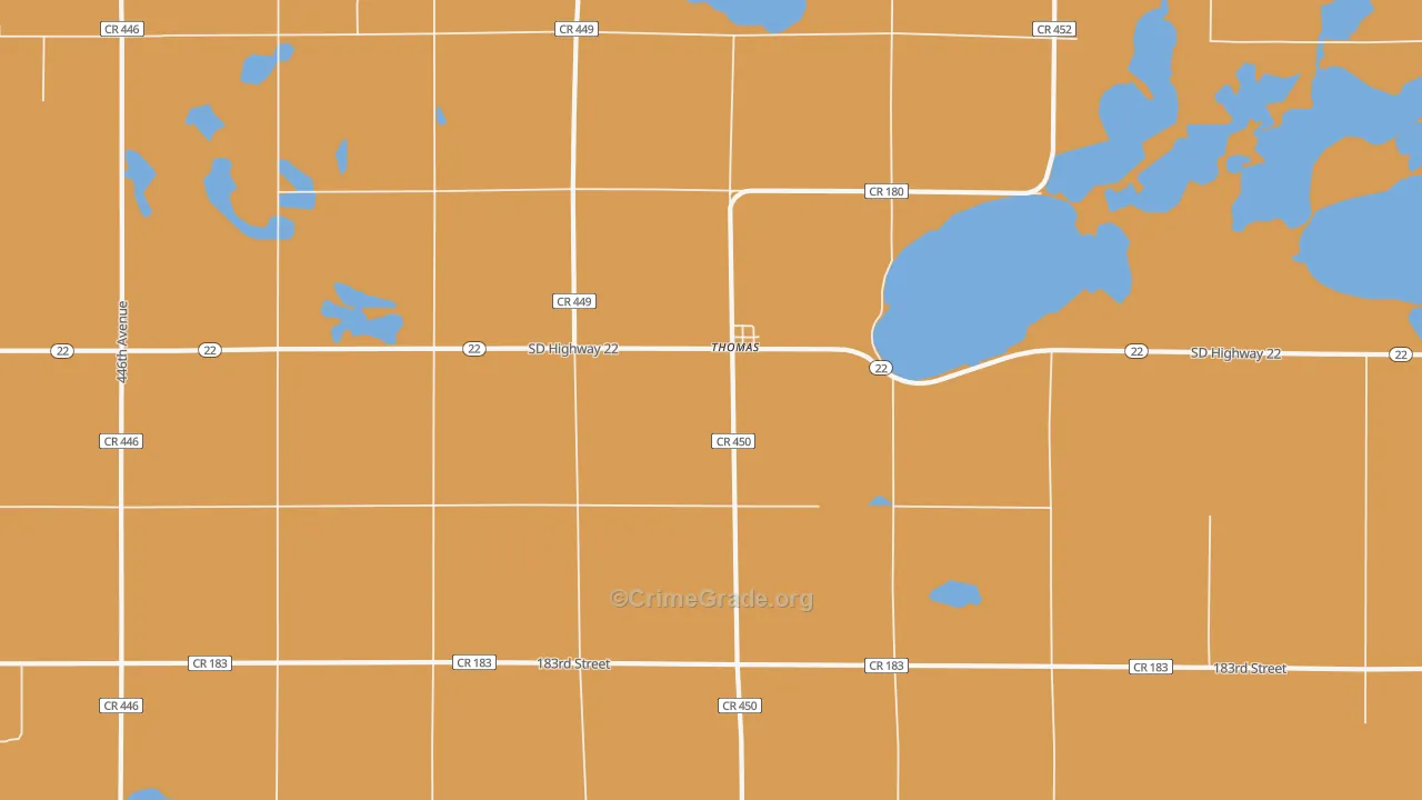 Thomas, SD Map of Burglary Rates