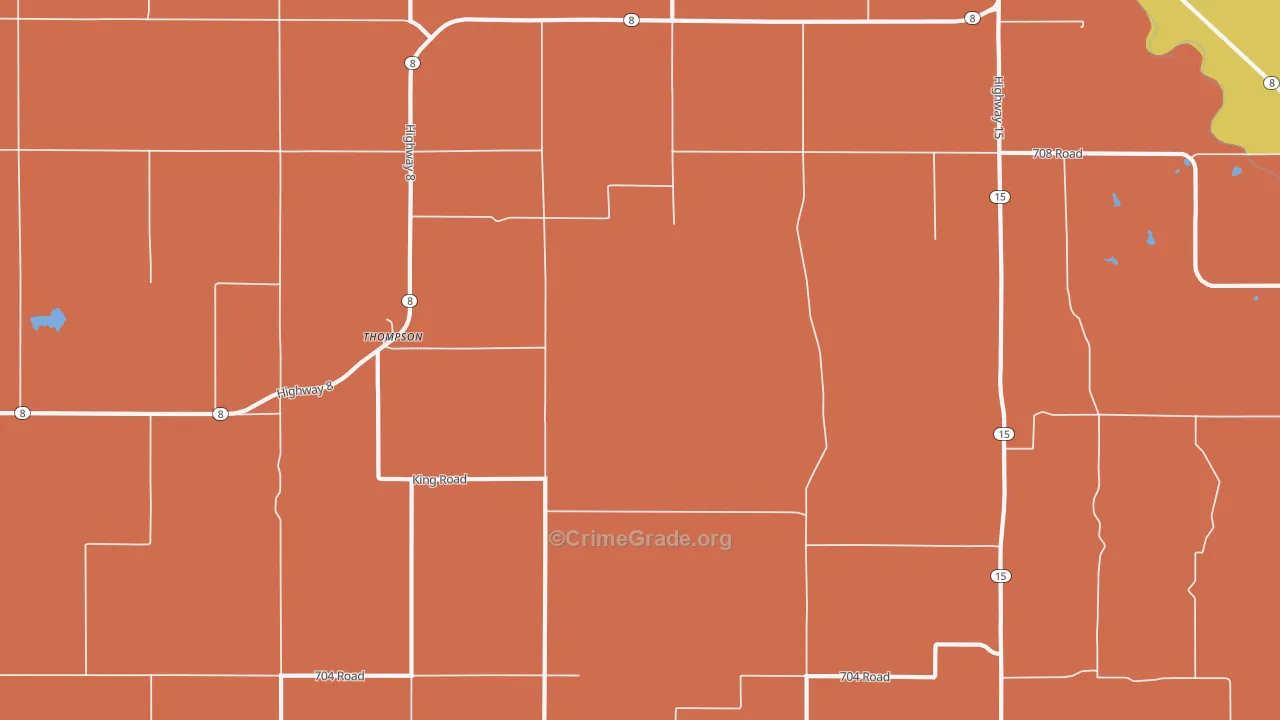 Thompson, NE Map of Burglary Rates