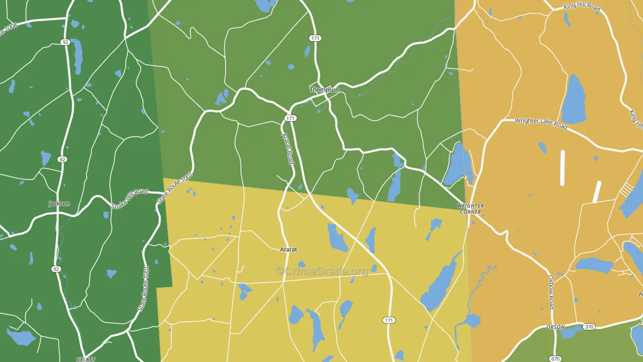Thompson, PA Map of Burglary Rates