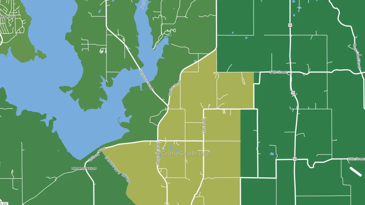Thompsonville, KS Map of Burglary Rates