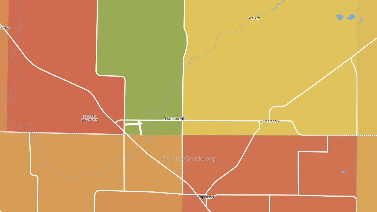 Thompsonville, MI Map of Burglary Rates