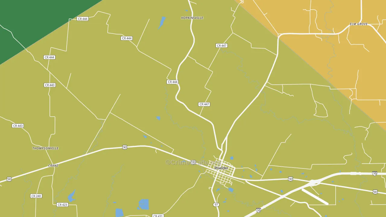 Thompsonville, TX Map of Burglary Rates