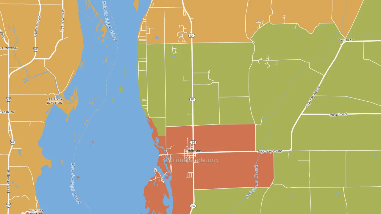 Thomson, IL Map of Burglary Rates