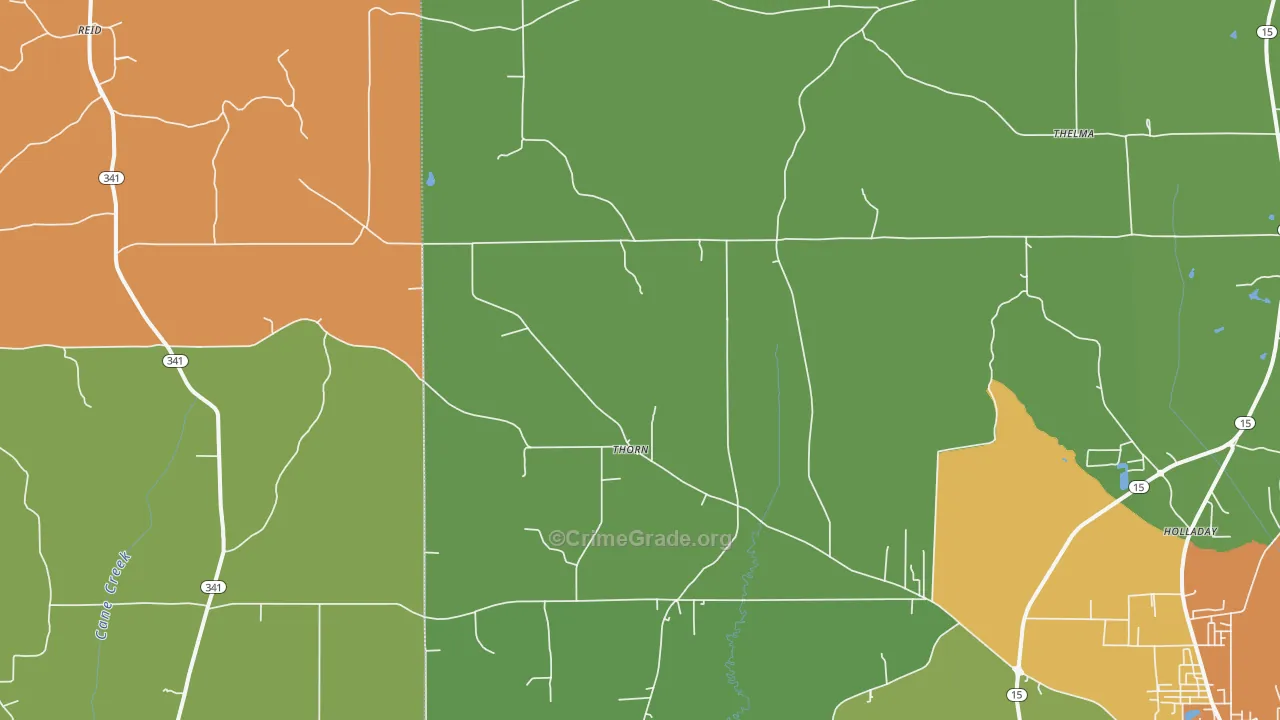 Thorn, MS Map of Burglary Rates