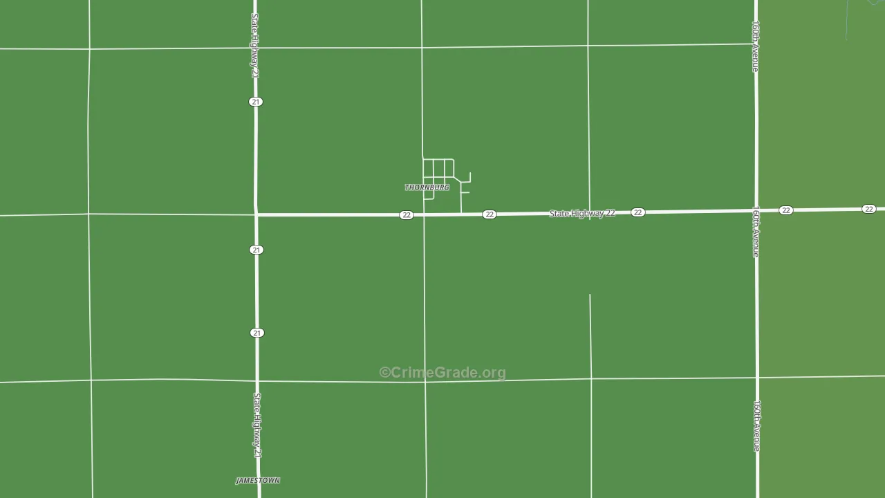 Thornburg, IA Map of Burglary Rates