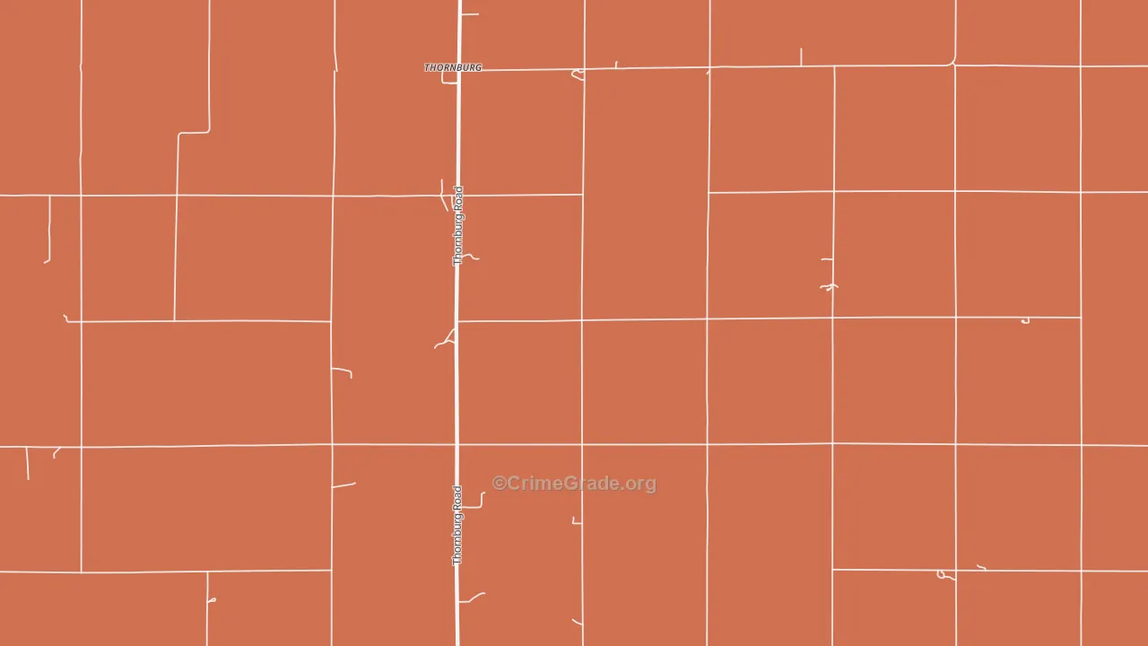 Thornburg, KS Map of Burglary Rates