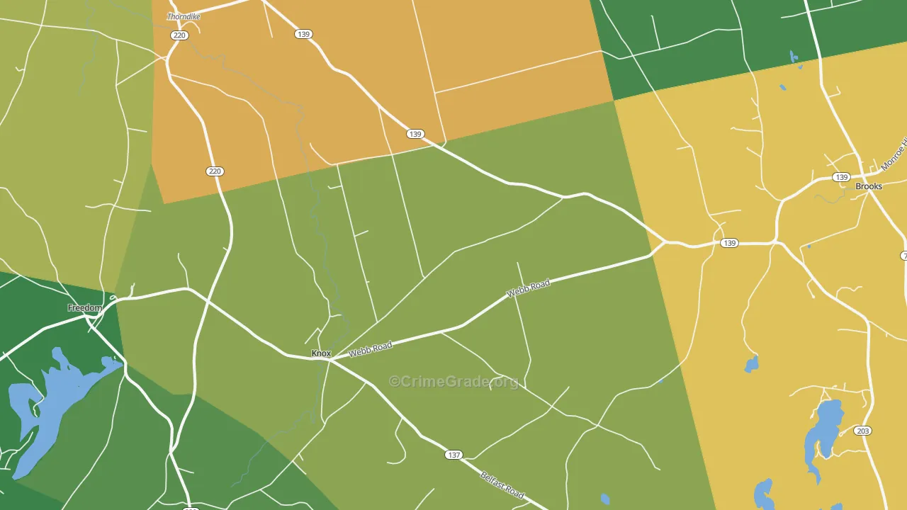 Thorndike, ME Map of Burglary Rates