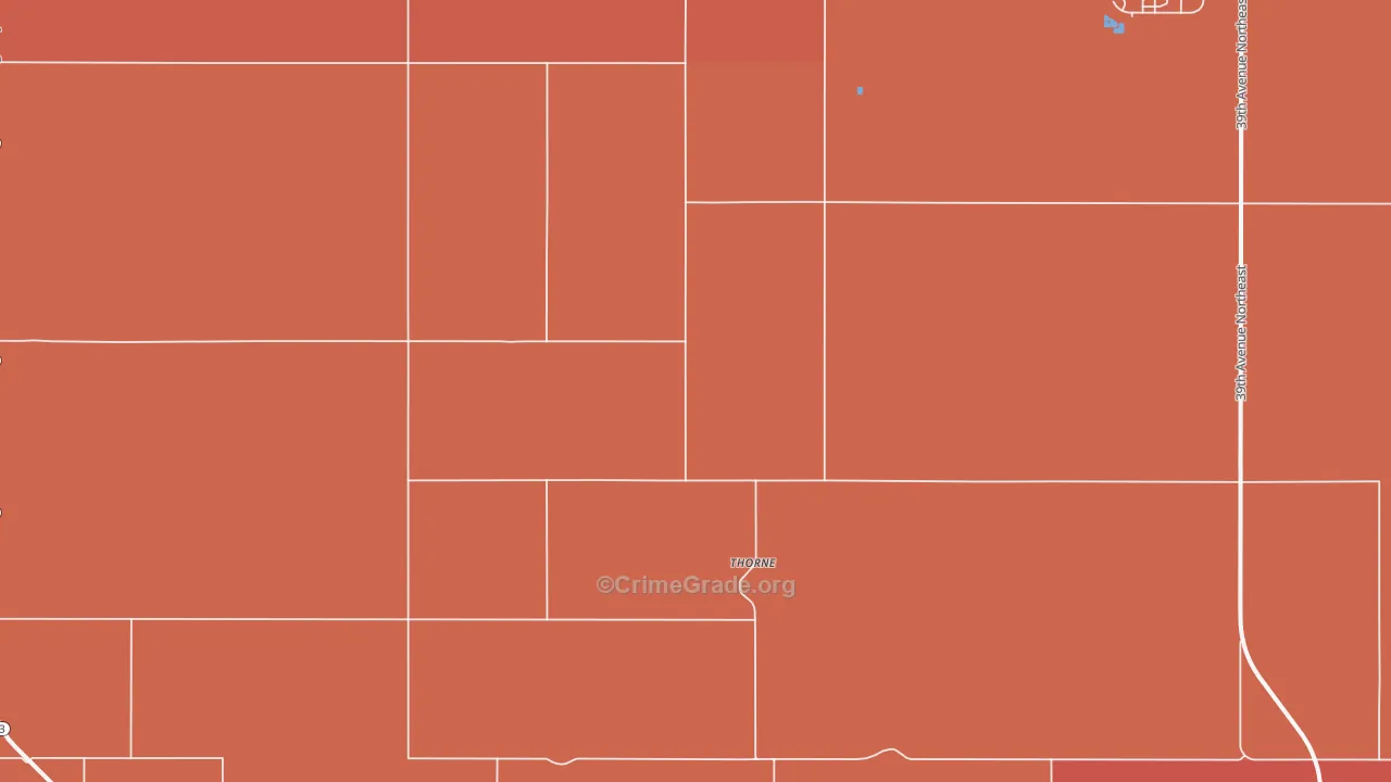 Thorne, ND Map of Burglary Rates