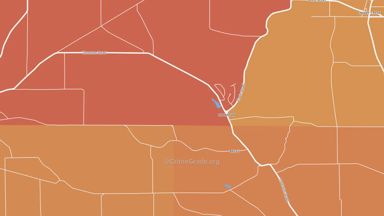 Thornton, NY Map of Burglary Rates