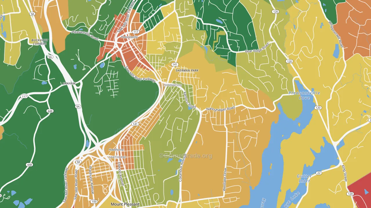 Thornwood, NY Map of Burglary Rates