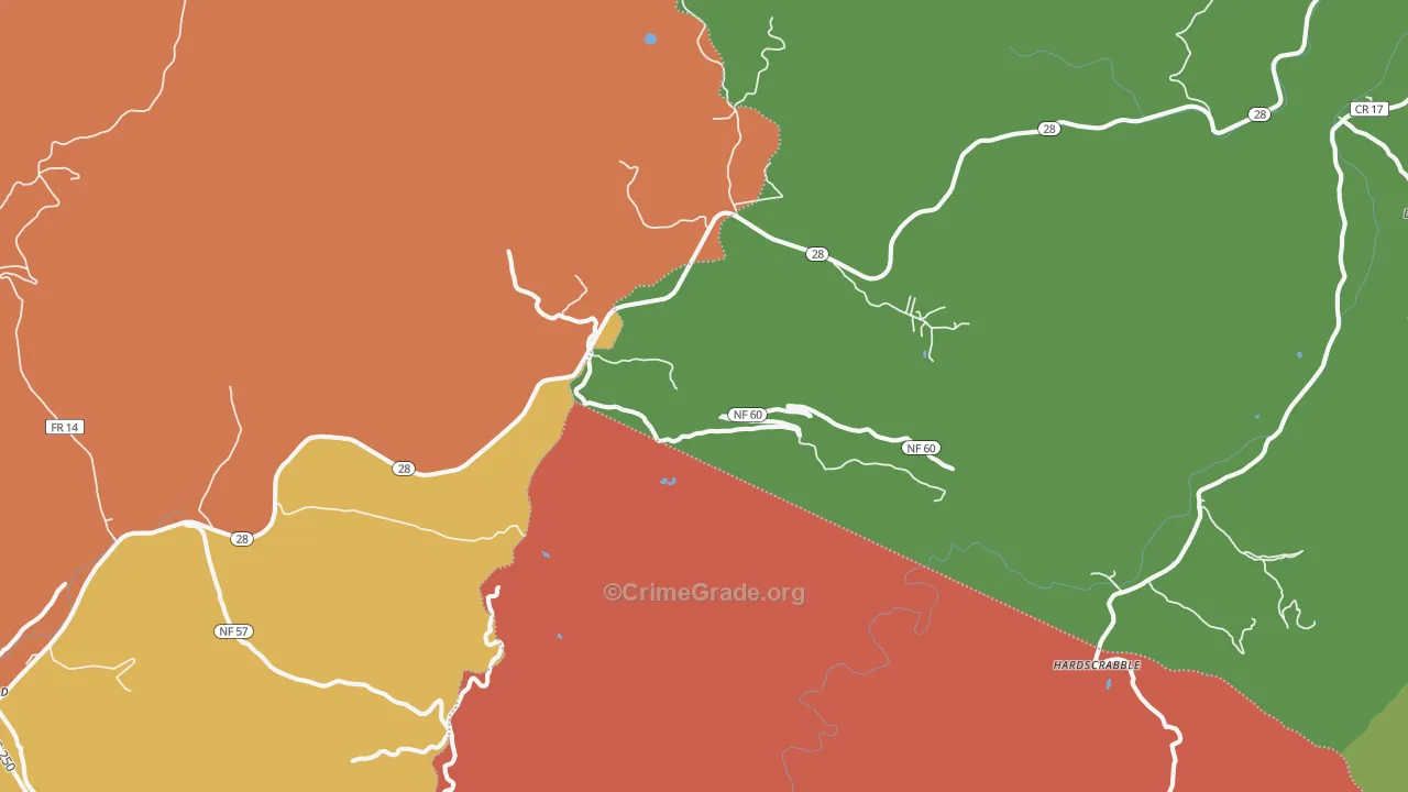 Thornwood, WV Map of Burglary Rates