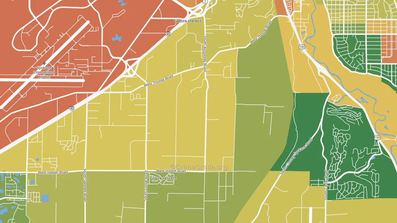 Thorpe Westwood, Spokane, WA Map of Burglary Rates