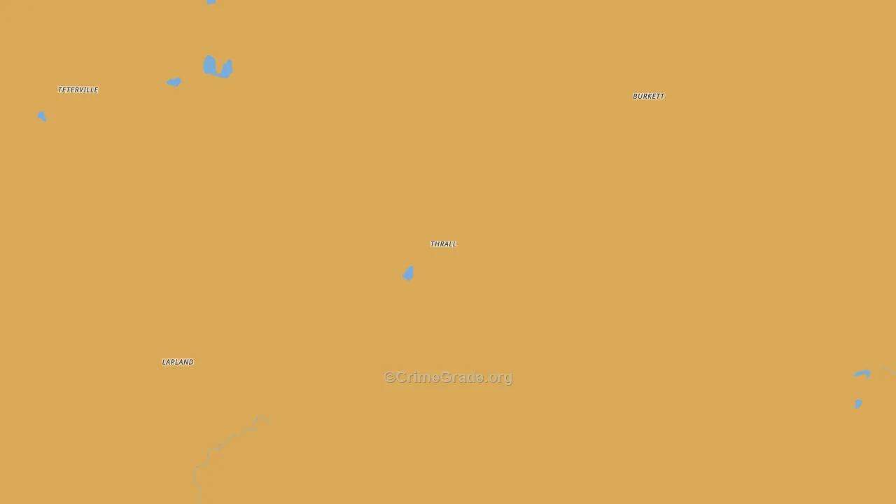Thrall, KS Map of Burglary Rates