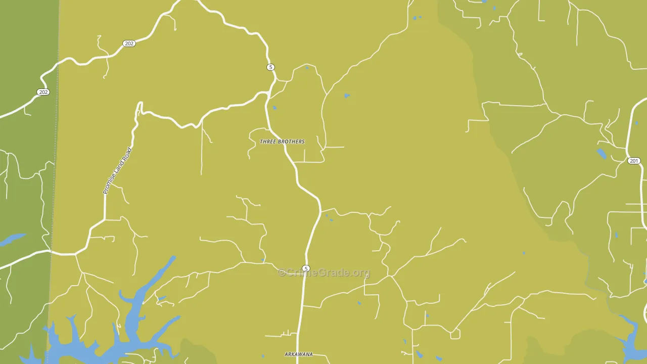 Three Brothers, AR Map of Burglary Rates