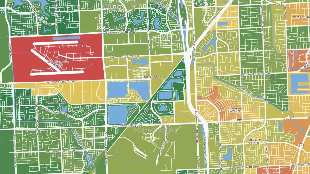 Three Lakes, FL Map of Burglary Rates