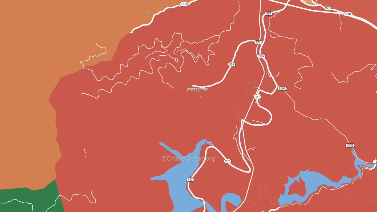 Three Point, KY Map of Burglary Rates