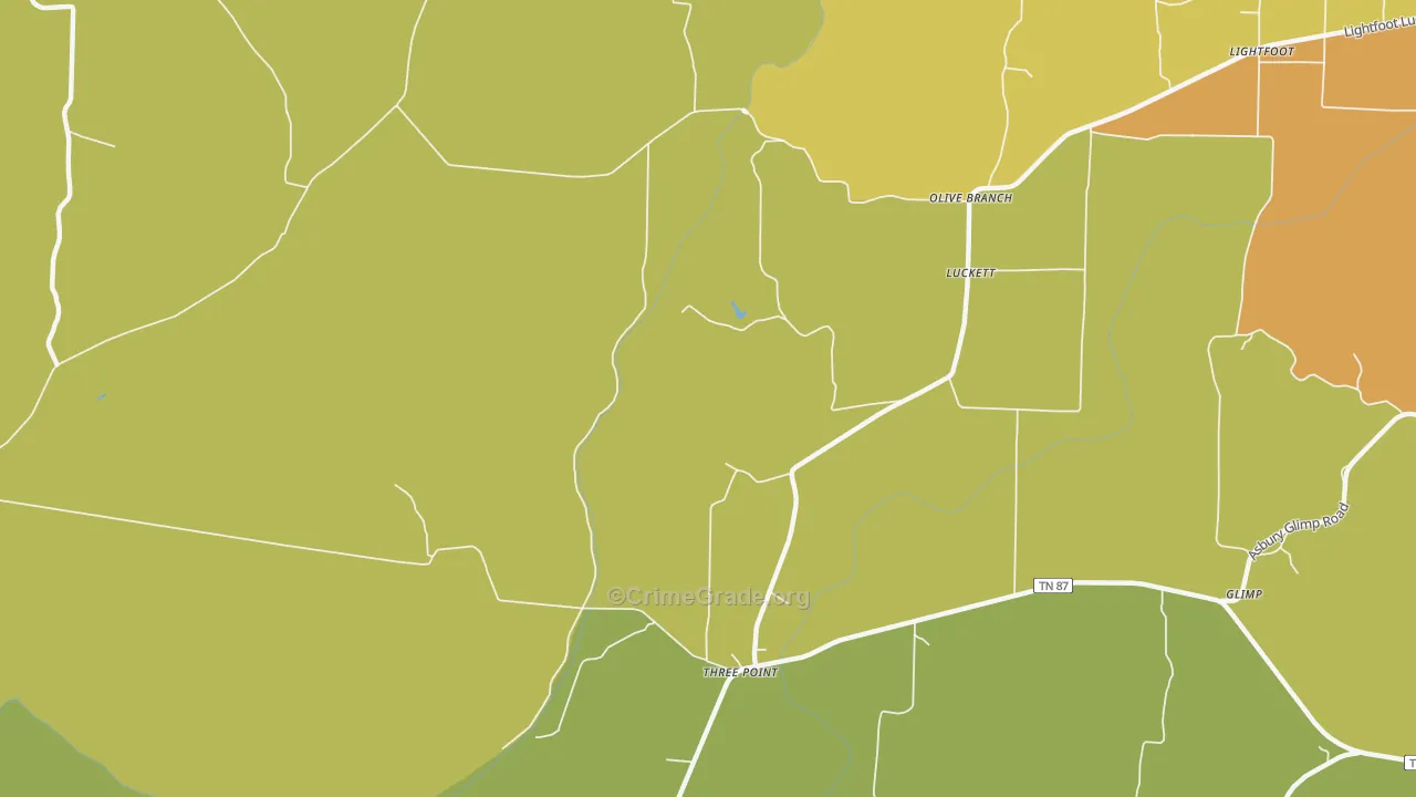 Three Point, TN Map of Burglary Rates