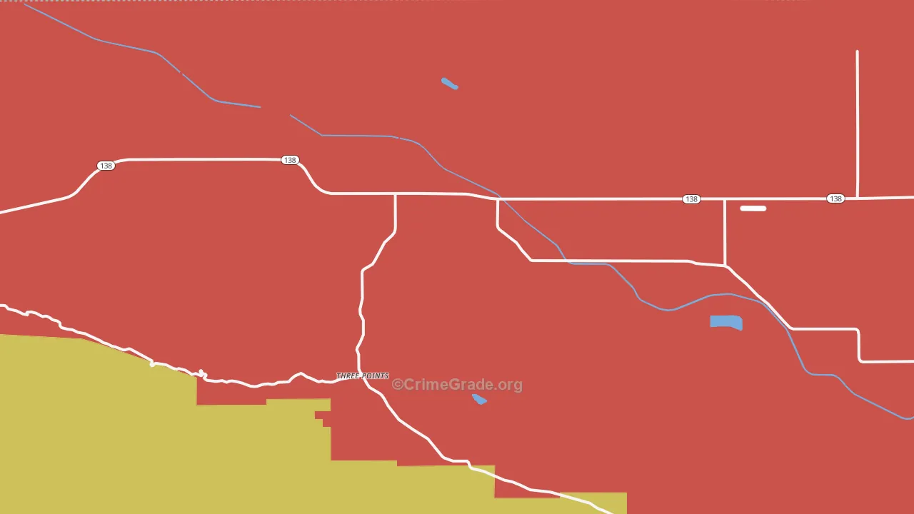 Three Points, CA Map of Burglary Rates