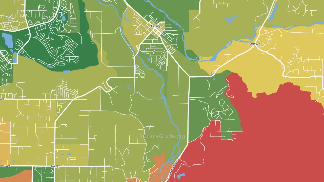 Thrift, WA Map of Burglary Rates