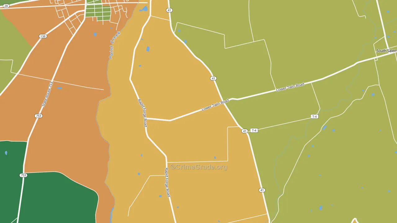 Thrifton, OH Map of Burglary Rates