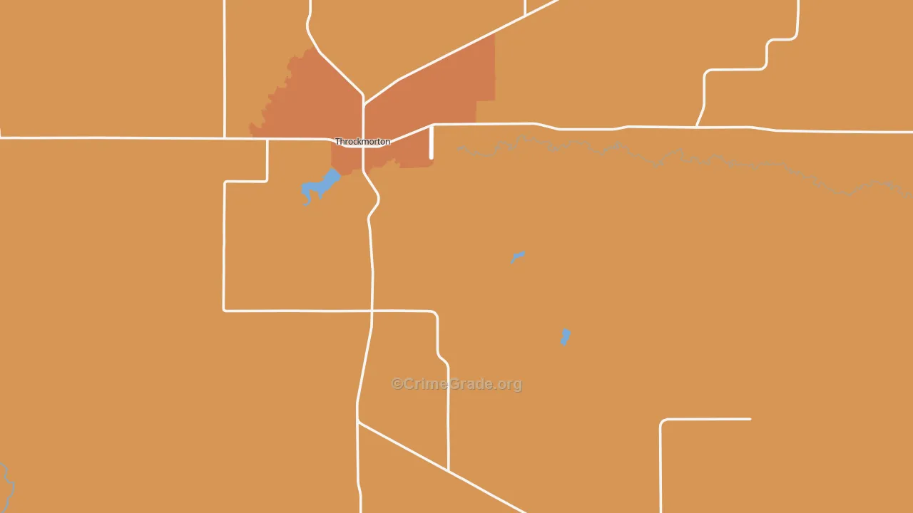 Throckmorton County, TX Map of Burglary Rates
