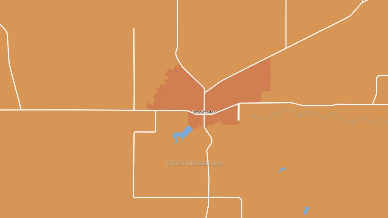 Throckmorton, TX Map of Burglary Rates